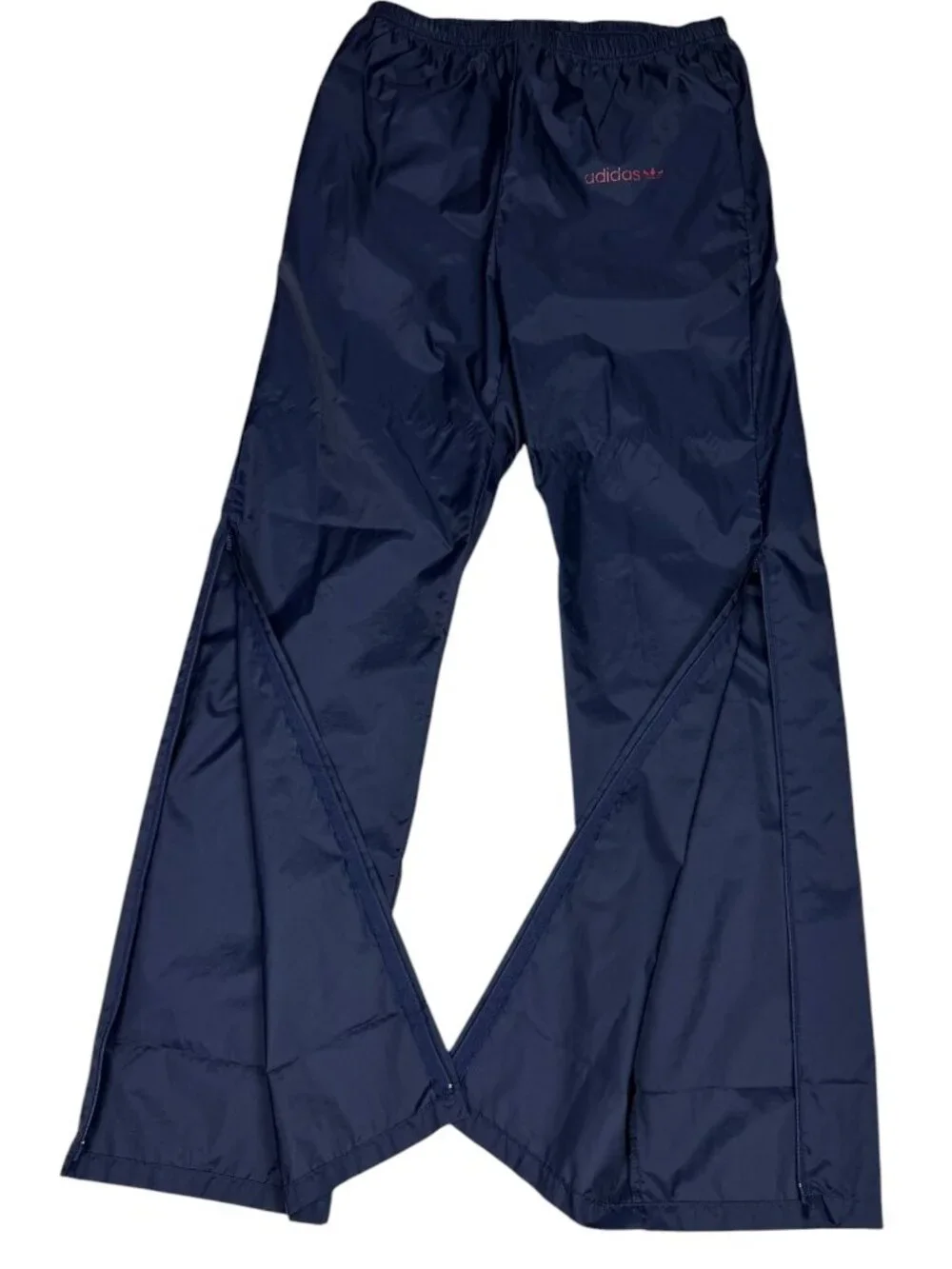 VTG Adidas Trefoil Nylon Navy Windbreaker Pants Mens S 1980s/1990s